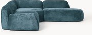 Modulaire teddy-bouclé hoekbank Wolke (4-zits) met chaise longue