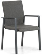 Tuinstoel stapelbaar Aluminium/textileen Grijs-antraciet Lifestyle Garden Furniture Rome