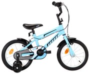 vidaXL Kinderfiets 14 inch zwart en blauw