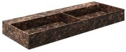 Saniclear Dark Emperador marmeren wastafel 120x46cm zonder kraangaten