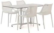+ 15% kassakorting | Diningset Forza | 4 personen kunststof | Tuinset stapelbaar | 5-delig | Kees Smit Tuinmeubelen