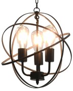 vidaXL Hanglamp rond 3xE27 zwart