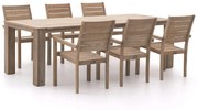 ROUGH-S/ROUGH-X 240cm dining tuinset 7-delig stapelbaar