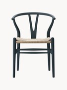 Houten stoel CH24 Wishbone Chair met handgevlochten zitvlak