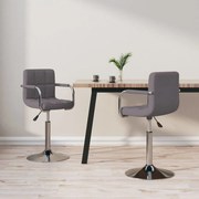 vidaXL Eetkamerstoelen 2 st draaibaar stof taupe