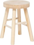 Atmosphera Woody Bijzetkrukje– Pauwlowna hout – diameter 28xH41 cm – Lichtbruin