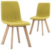 vidaXL Eetkamerstoelen 2 st stof geel