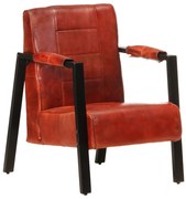 vidaXL Fauteuil 60x80x87 cm echt geitenleer donkerbruin