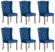 vidaXL Eetkamerstoelen 6 st fluweel blauw