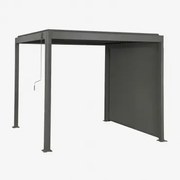Bioclimatische Aluminium Pergola Met Lamellen En Zijscherm Druvia Grijs – Grafiet & Pergola Van 3x3 M Met 1 Zonnescherm Van 3 M - Sklum