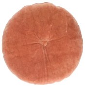 Velours kussen, bio-katoen, terracotta, rond, Ø 40 cm