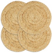 vidaXL Placemats 4 st rond 38 cm jute natuurlijk