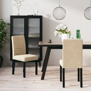 vidaXL Eetkamerstoelen 2 st fluweel crèmekleurig