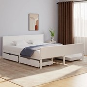 vidaXL Bedframe met 4 lades massief grenenhout wit 180x200 cm