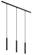 Modern railsysteem met 3 hanglampen zwart 1-fase - Slimline Keno