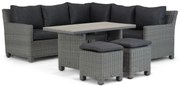 Dining Loungeset 5 personen Wicker Grijs  Garden Collections Lusso