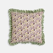 Kussenhoes 45 x 45 cm, van katoen, met bloemen- en ruitmotief, LEIHO