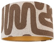 Stoffen lampenkap bruin met beige gestreept 35/35/20 Modern cilinder / rond rond