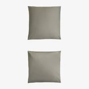 Set Van 2 Sampras Satijnen Kussenslopen Met Een Draaddichtheid Van 300 Groen – Khaki & 60 X 60 Cm - Sklum
