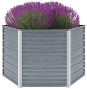 vidaXL Plantenbak verhoogd 129x129x77 cm gegalvaniseerd staal grijs