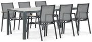 Tuinset 6 personen 210 cm Aluminium/textileen Grijs Lifestyle Garden Furniture Fiora/Venustas