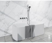 Fortifura Nebbio Badcombinatie-set - thermostaatkraan - glijstang - geïntegreerde wandaansluitbocht - gladde doucheslang - ronde handdouche - uitloop - gunmetal SW1183068 SW1111532 SW721165 SW799451 SW1183076 SW
