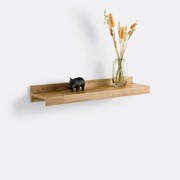 Wandplank, massief eiken, lengte 80 cm, Hiba