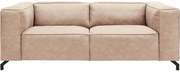 Goossens Bank Calvin beige, micro leer, 2,5-zits, modern design