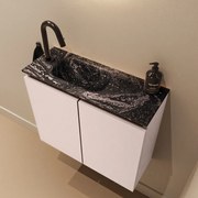 Mondiaz Ture DLux toiletmeubel 60cm rosee met wastafel lava links met kraangat