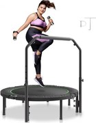 VEVOR Opvouwbare Mini Trampoline Fitness Rebounder 132 cm, 205 kg Laadvermogen Trainingstrampoline, Rebounder Sporttrampoline Tuintrampoline met 4-niveau hoogteverstelbare handgreep en 40 veren Trampolines