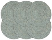 vidaXL Placemats 6 st rond 38 cm jute olijfgroen