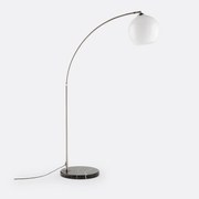 Booglamp in staal, marmer en acryl, Bowata