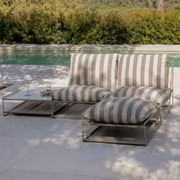 Tuinset Met 2-delige Modulaire Bank, Bijzettafel En Omvormbare Poef Amaro Tapioca Beige - Bruin - Mokka - Sklum