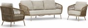 Stoel en Bank Loungeset 5 personen Rope Zand/Beige  Coco Elara