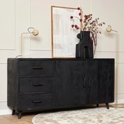 Starfurn Omaha Black Industrieel Dressoir Mangohout 180 Cm - 180x45x90cm.