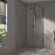 Saqu Devine industriële inloopdouche incl. antikalkbehandeling 120x210cm mat zwart