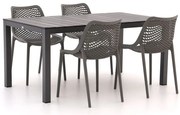 Forza Ripi/Fidenza 160cm dining tuinset 5-delig stapelbaar