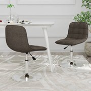 vidaXL Eetkamerstoelen draaibaar 2 st stof taupe