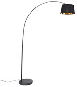 Moderne booglamp zwart met goud - Arc Basic Modern E27 Binnenverlichting Lamp