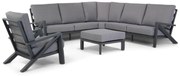 Hoek loungeset 6 personen Aluminium Grijs  Santika Furniture Santika Cinta