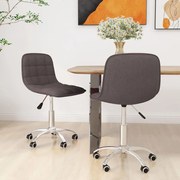 vidaXL Eetkamerstoelen draaibaar 2 st stof taupe