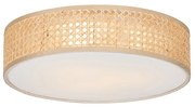 Oosterse plafondlamp rotan 40 cm 3-lichts - TrommaOosters E27 rond Binnenverlichting Lamp