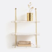 Wandrek in marmer en messing L40 cm, Fitia