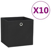 vidaXL Opbergboxen 10 st 28x28x28 cm nonwoven stof zwart