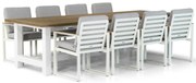 Tuinset 8 personen 300 cm Aluminium Wit Santika Furniture Soray