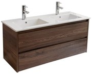 Sanicare Avenza badmeubel 120cm nera oak met dubbele keramische wastafel wit