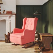 vidaXL Fauteuil met massief rubberwood schommelpoten fluweel roze