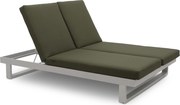 Lifestyle Garden Furniture Massimo Ligbed Met Kussen Wit/moss Green Aluminium Wit