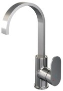 Brauer Brushed Edition ColdStart wastafelkraan hoog met draaibare platte uitloop model C RVS geborsteld PVD