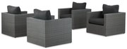 Loungeset tuin 4 personen Wicker Grijs Garden Collections Houston